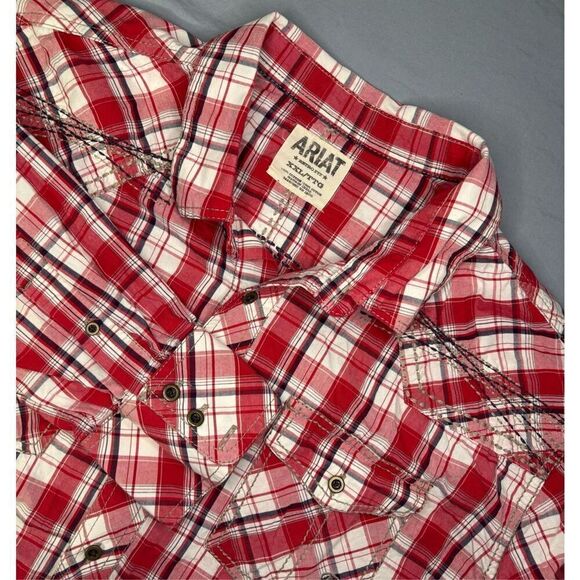 Ariat Retro Fit Red Long Sleeve Western Shirt 2XL XXL Embroidered - Picture 1 of 8